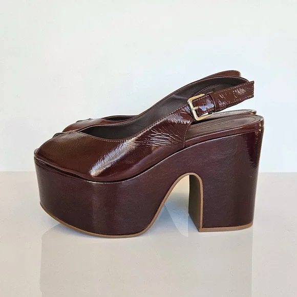 SCHUTZ Brandi Platform Sandals Root Brown $198 Size US 8.5 - Picture 8 of 15